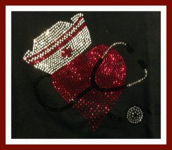 Rhinestone Nurse T-Shirt